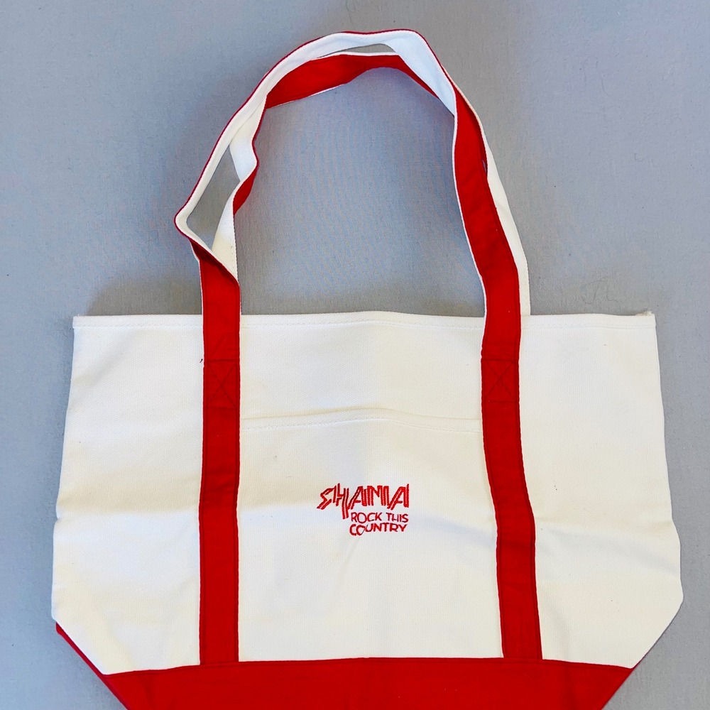 Shania Twain Rock This Country Tour Canvas Tote Bag Red White Leed's Concert